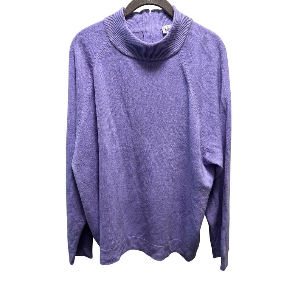 Drapers and Damons Sweater Faux Turtle Neck Lavender Size 2x